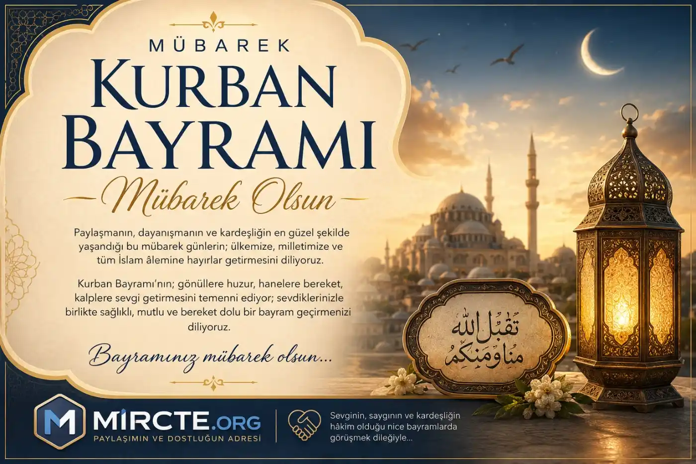 Kurban Bayramı Kutlama Mesajı
